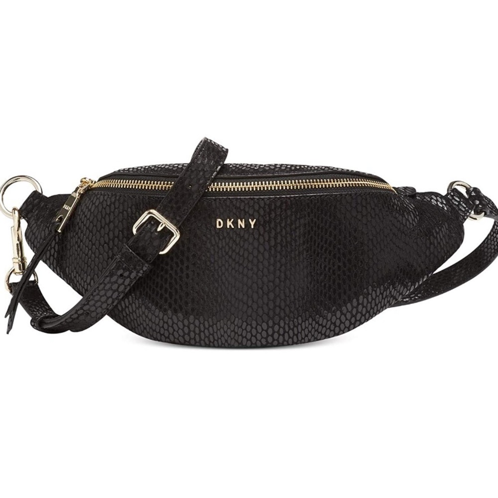 DKNY Sally Leather Belt Bag/Black Large NWT